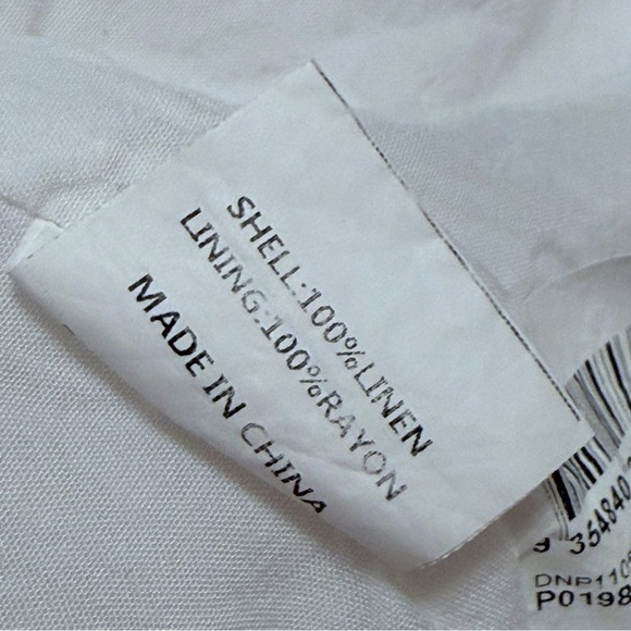 DISSH Danielle White Mini Dress Linen Size 12 Summer Puff Sleeve Flowy Short - Picture 10 of 10